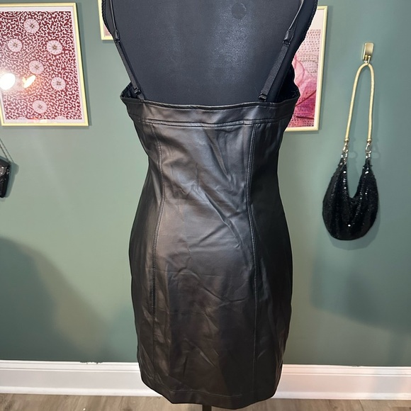 Free People Black Faux Leather Dress Size S 🦄 - Picture 3 of 4